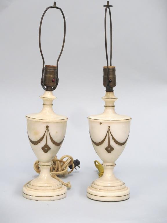 Pair Alabaster Lamps (1 of 4)