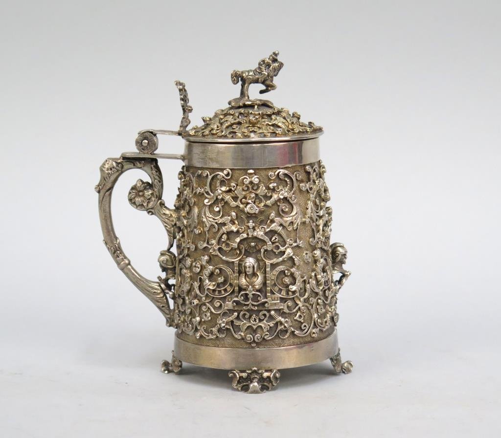 Austrian Silver Elaborate Covered Small Mug (1 of 9)
