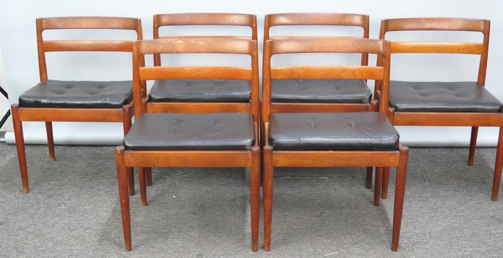 Set of 6 Danish Modern Dining Side Chairs (1 of 4)