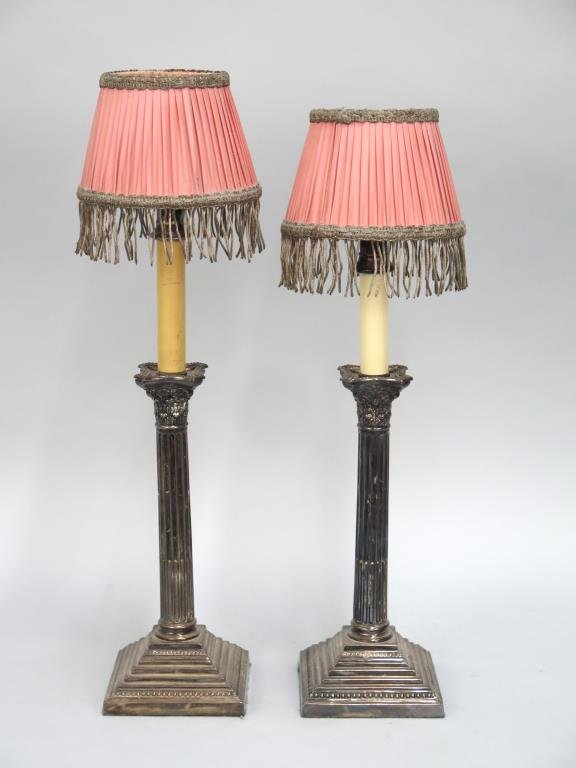 Pair Silver Plated Candlesticks (1 of 4)