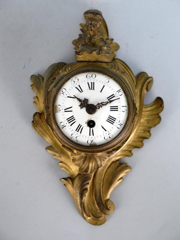 Small French Bronze Cartouche Clock (1 of 4)