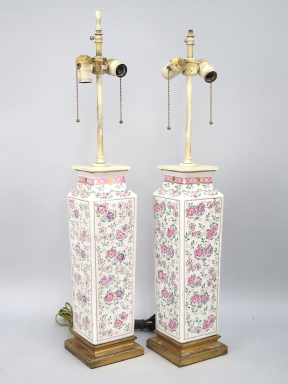 Pair Chinese Export Style Lamps (1 of 5)