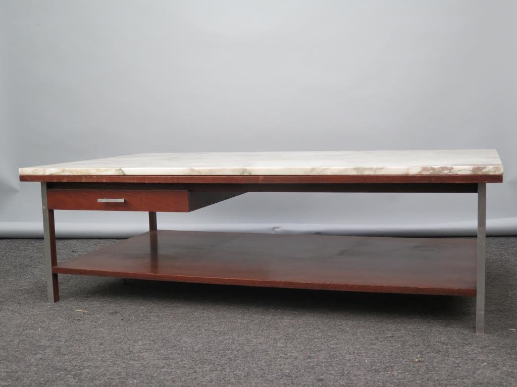 Mid Century Marble Top Low Table (1 of 4)