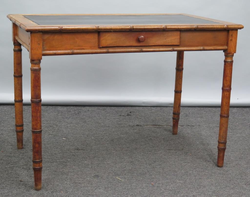 Regency Style Tooled Leather Writing Table (1 of 5)