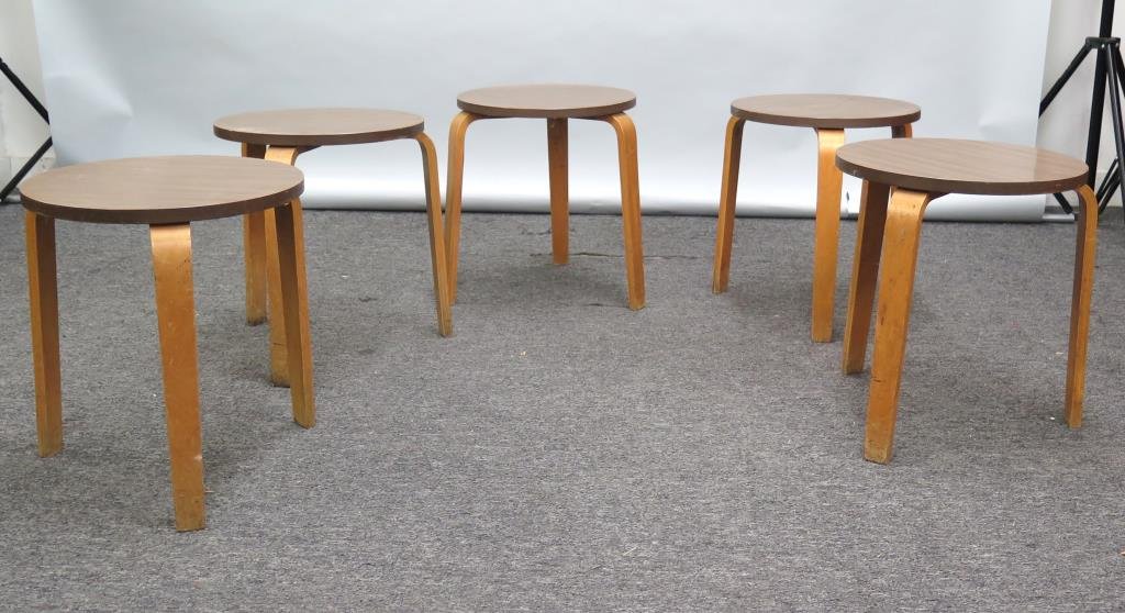 Nest of 5 Mid Century Stools (1 of 5)