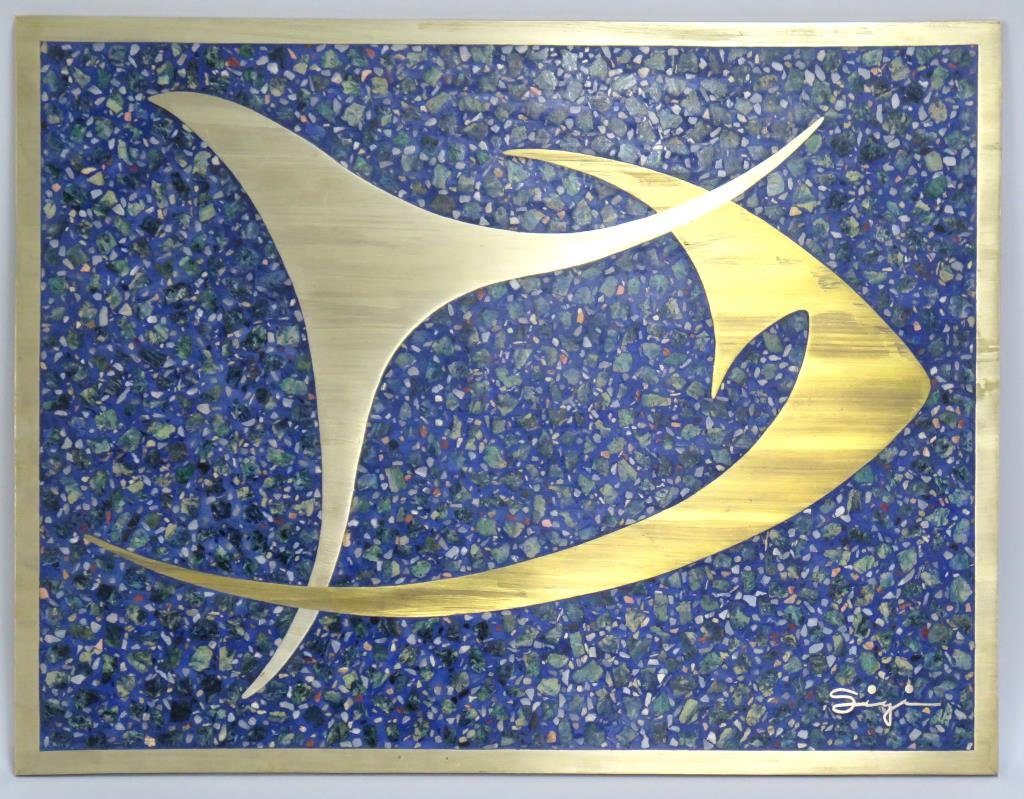 Sigi - (1919 - 2009)  Mosaic Landscape Plaque (1 of 4)