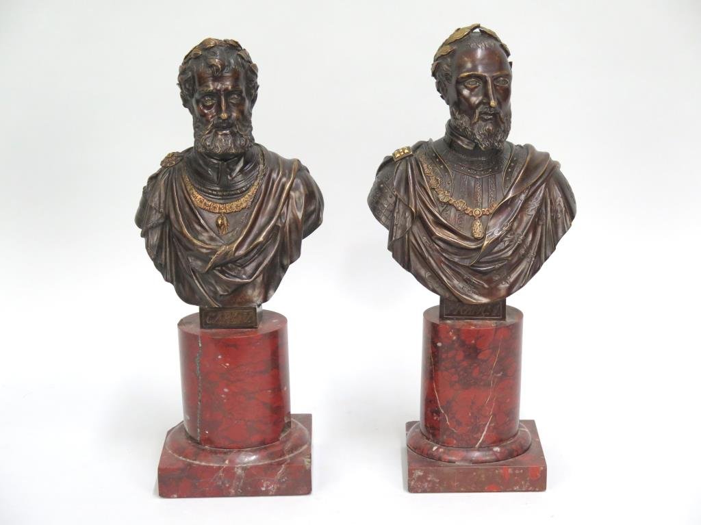 2 Classical Bronze Busts of Emperors (1 of 10)