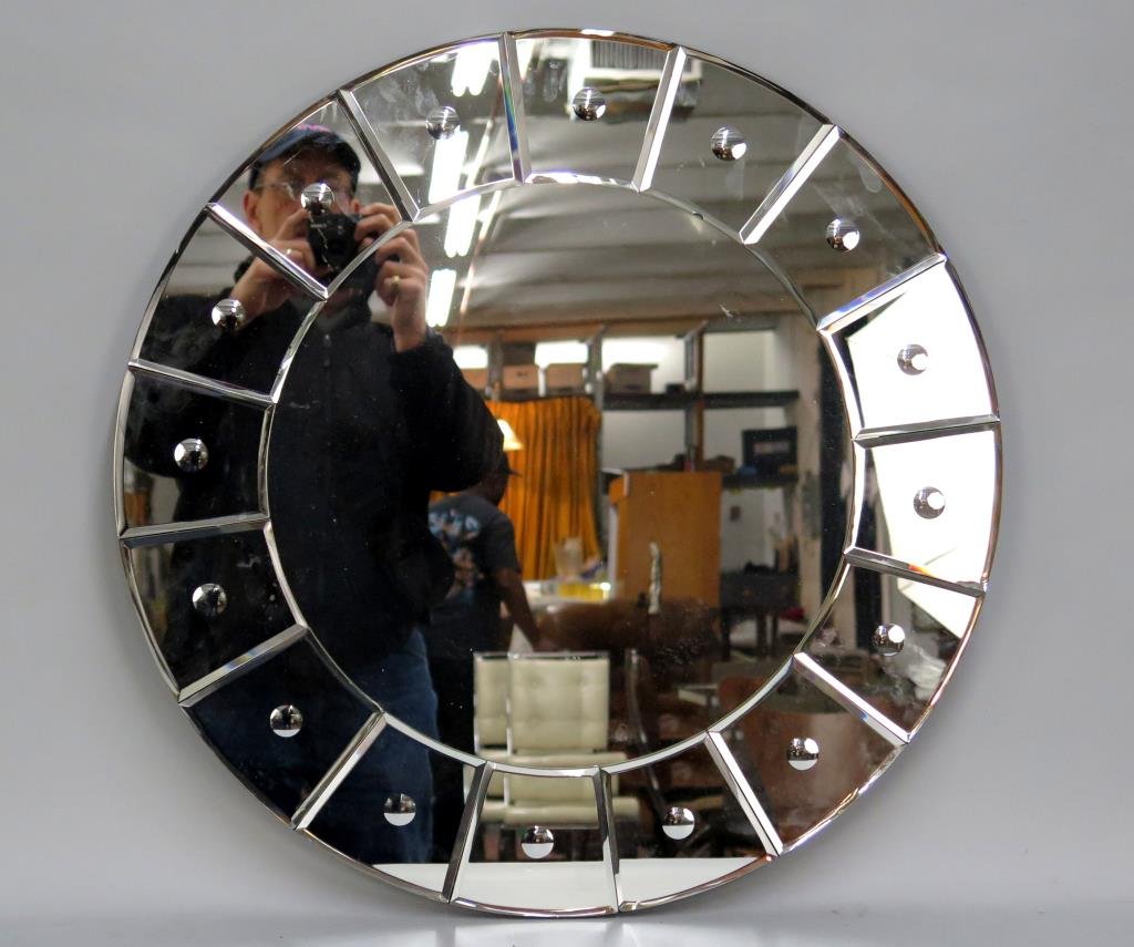 Modern Round Beveled Mirror (1 of 4)