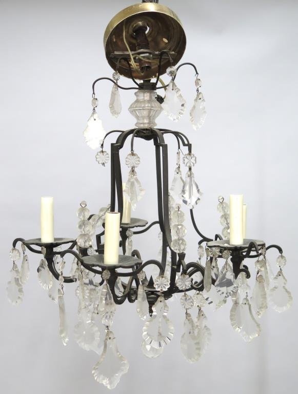 Wrought Iron 5 Light Chandelier (1 of 2)