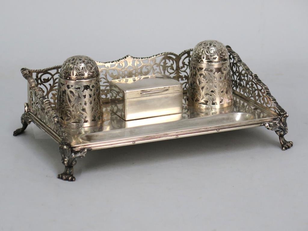 Charles & George Asprey 1896 Silver Inkstand (1 of 10)
