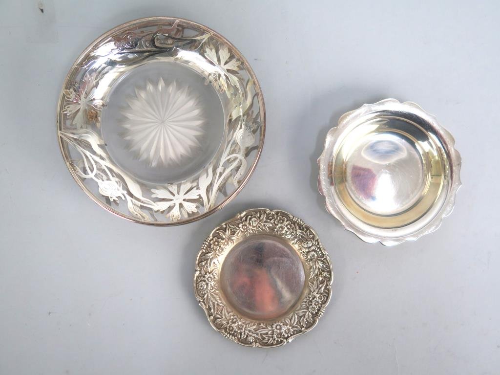 2 Small Sterling and 4 Silver Overlay Dishes (1 of 4)
