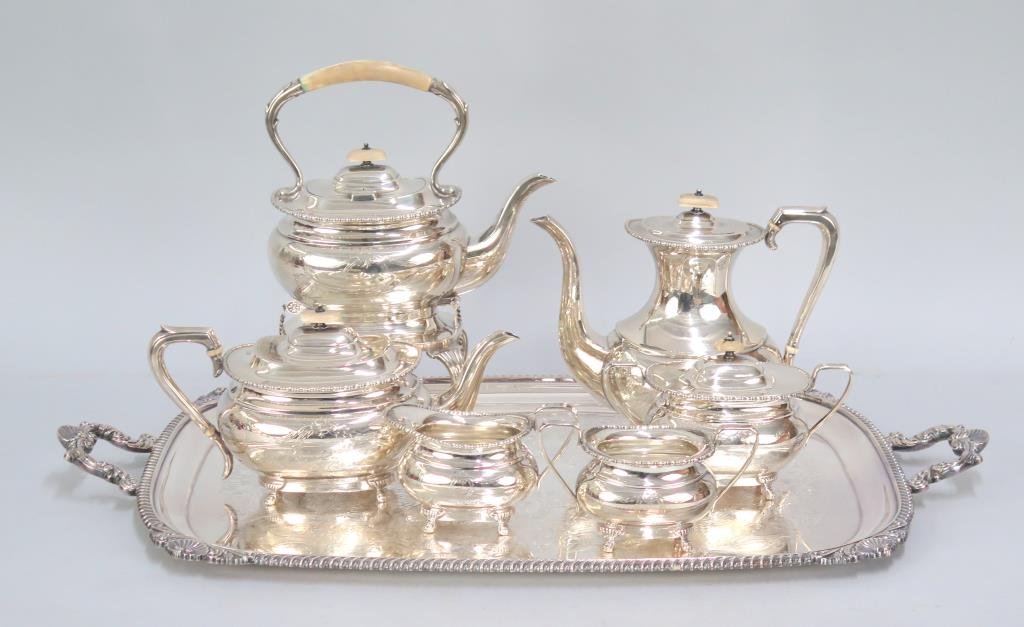 English Sterling Silver 6 Piece Tea Set (1 of 10)