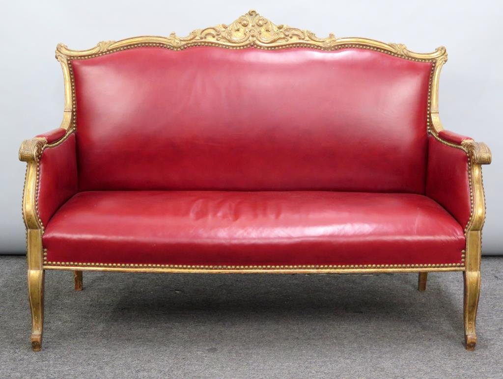 French Gilt Carved Settee (1 of 5)