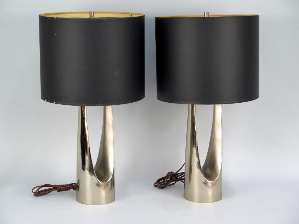 Pair Mid Century Sculptural Table Lamps (1 of 5)