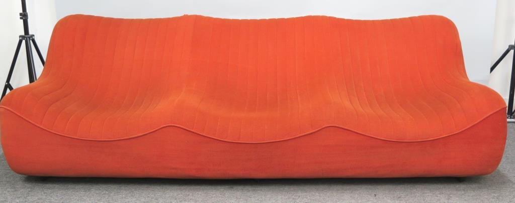 Mid-Century Shaped and Upholstered Sofa (1 of 5)