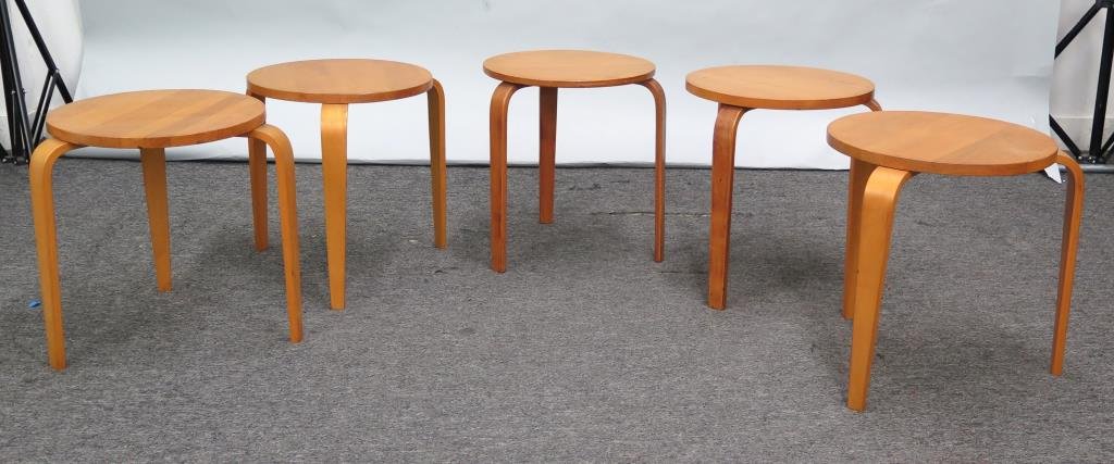 Nest of 5 Mid Century Stools (1 of 4)