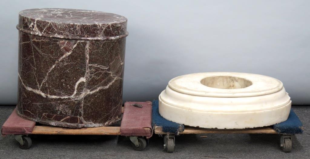 3 Part Oval Heavy Marble Pedestal (1 of 7)