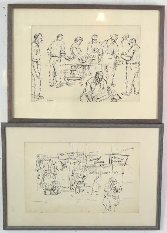 Jacob Glushakow (American, 1914-2000)- 2 Drawings (1 of 8)