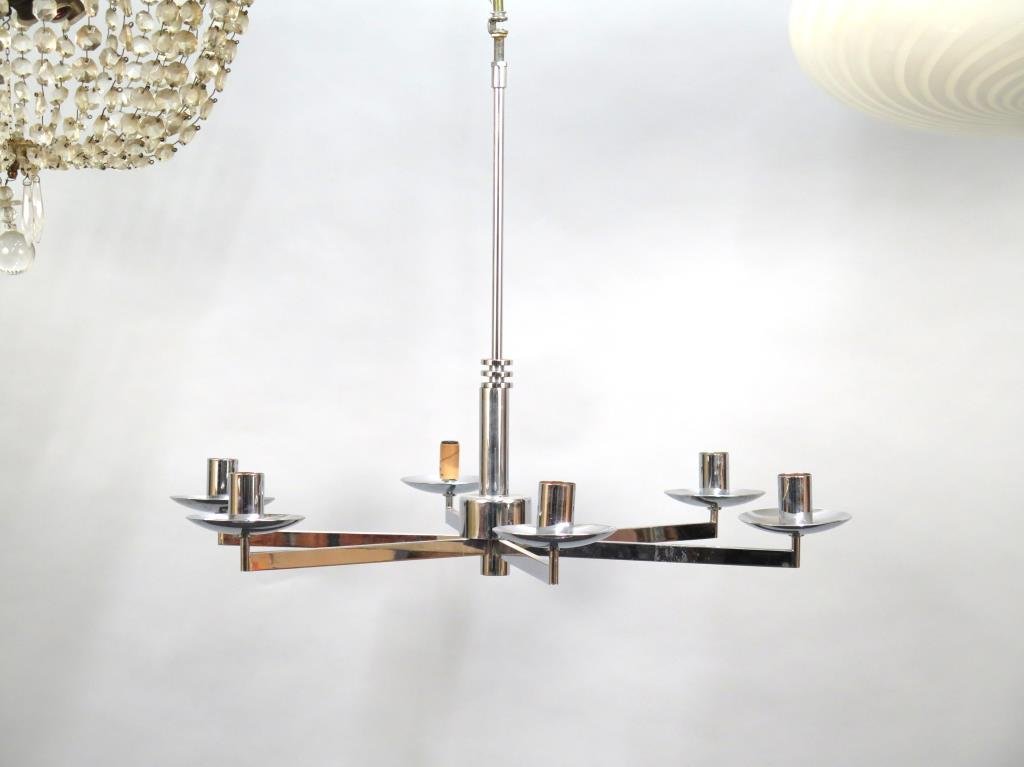 Art Deco Style Chrome Chandelier (1 of 2)