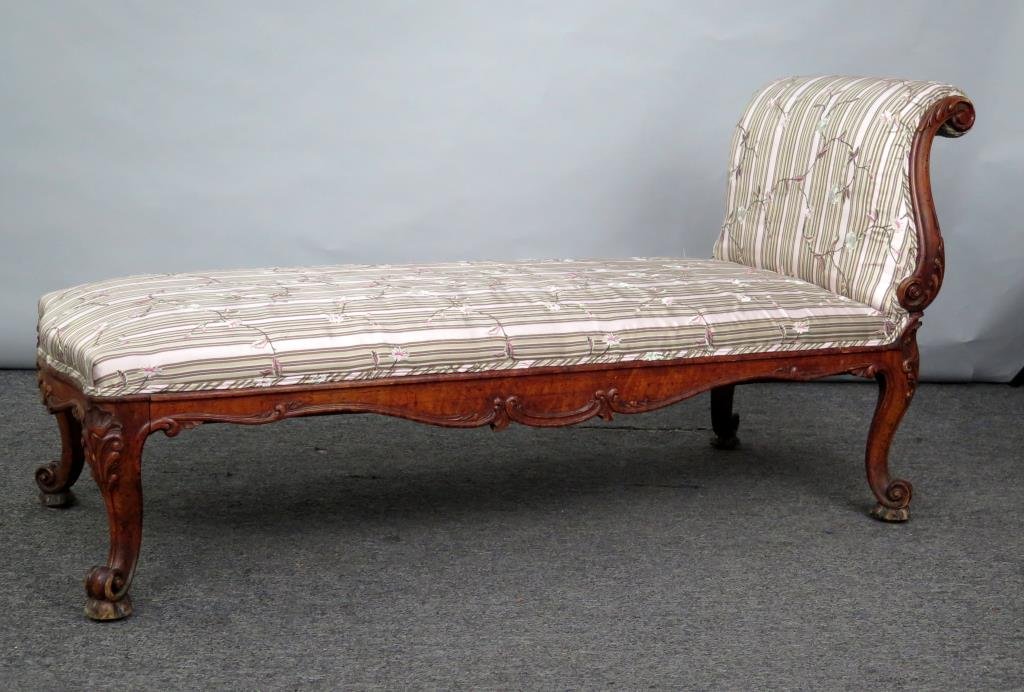 French Walnut Chaise Lounge (1 of 5)