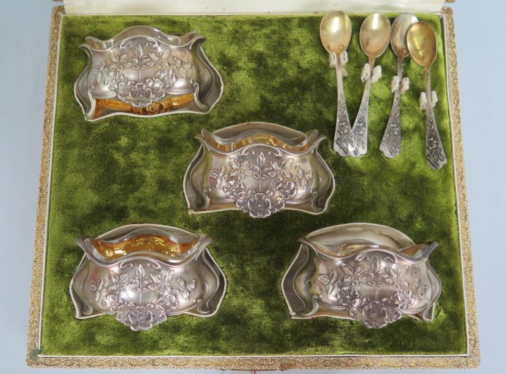 French Silver Open Salt Set (1 of 7)