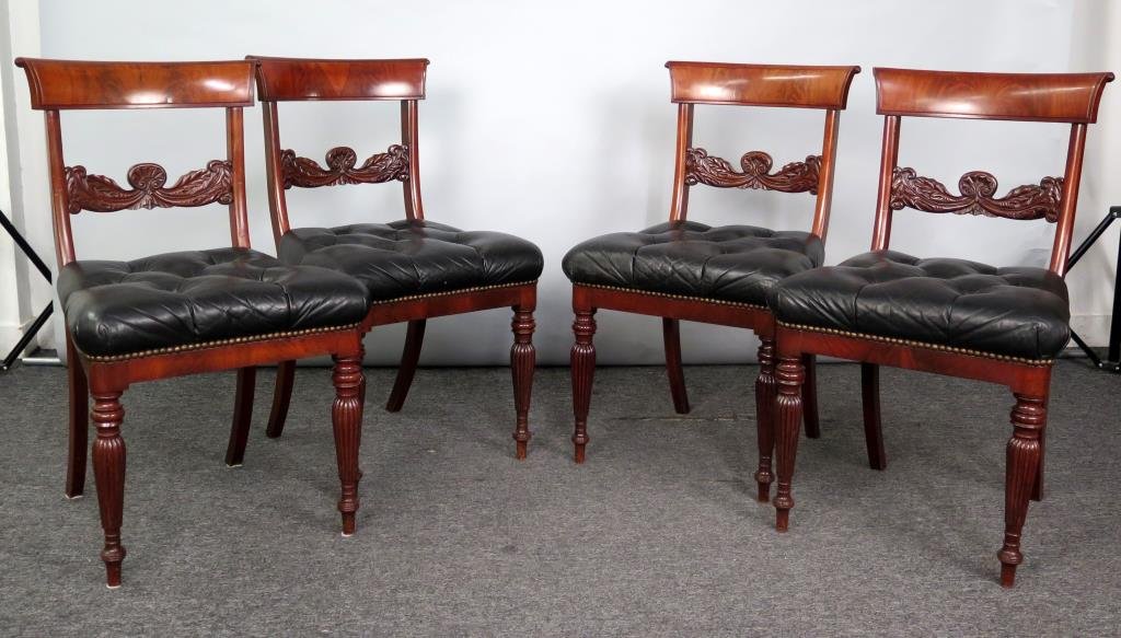 Set of 4 Antique English Side Chairs (1 of 7)