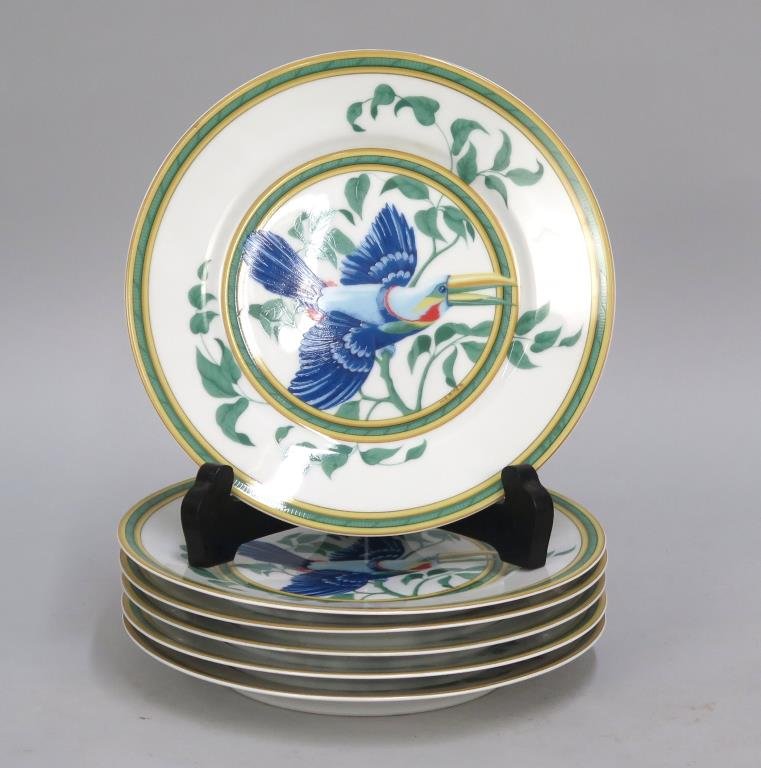Set of 6 Hermes Toucans  Dessert Plates (1 of 4)
