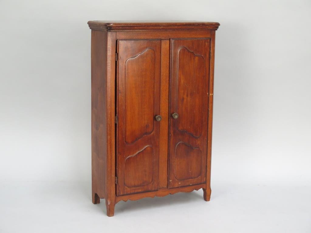 French Provencal Style Miniature Armoire: French Provencal Style Miniature Armoire 2 doors. 14.5W X 6D X 22H. (650 Park Avenue Estate)