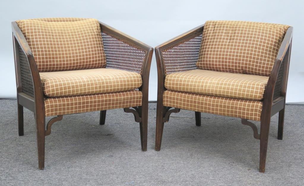 Pair Mid Century Caned Armchairs (1 of 7)