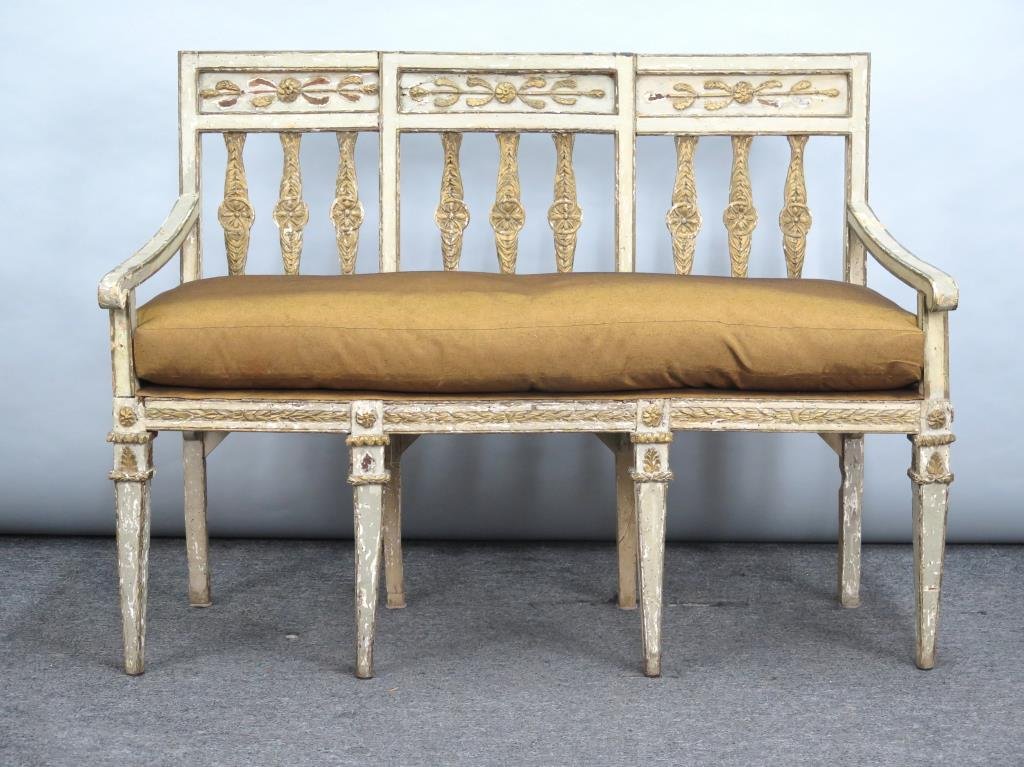 Antique Italian Open Arm Settee (1 of 6)