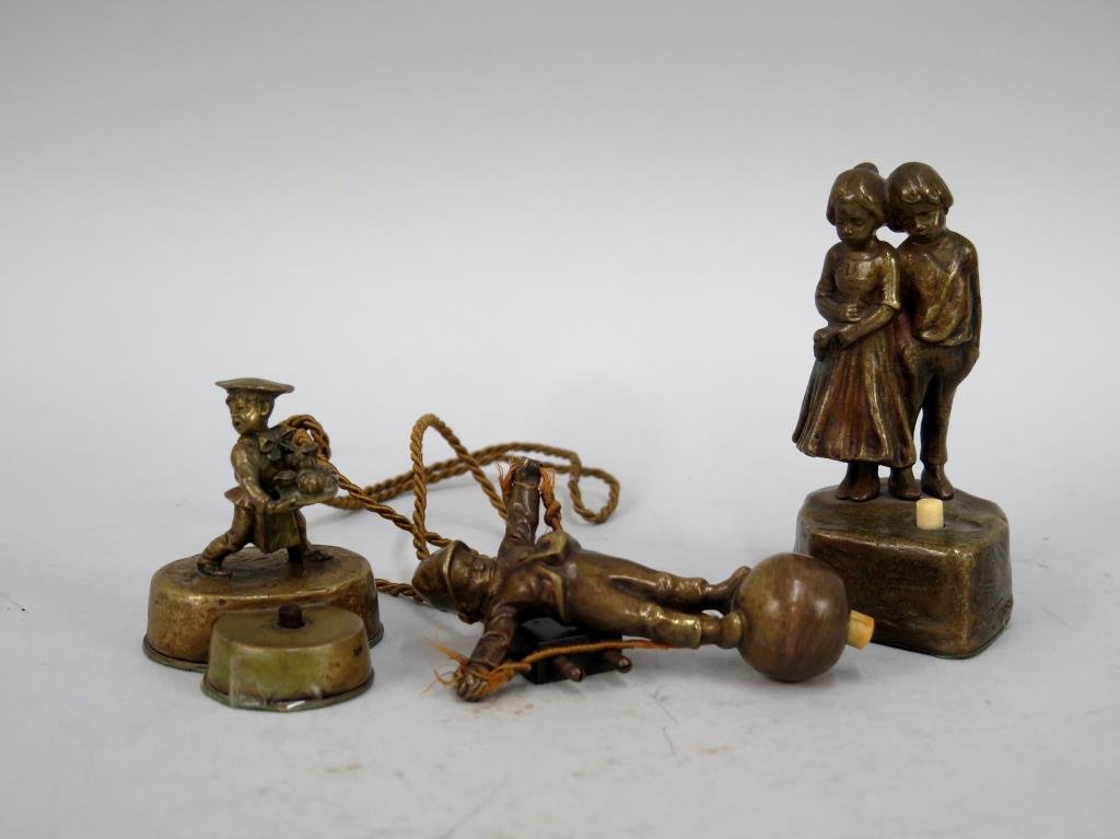 3 Vintage Bronze Figural Ringers (1 of 6)