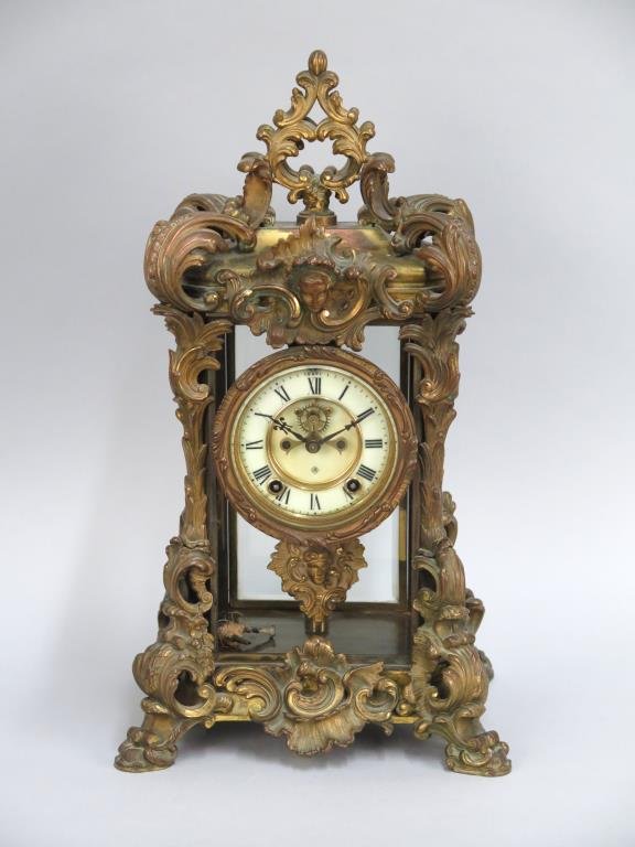 Ansonia NY Mixed Metal Mantle Clock (1 of 7)