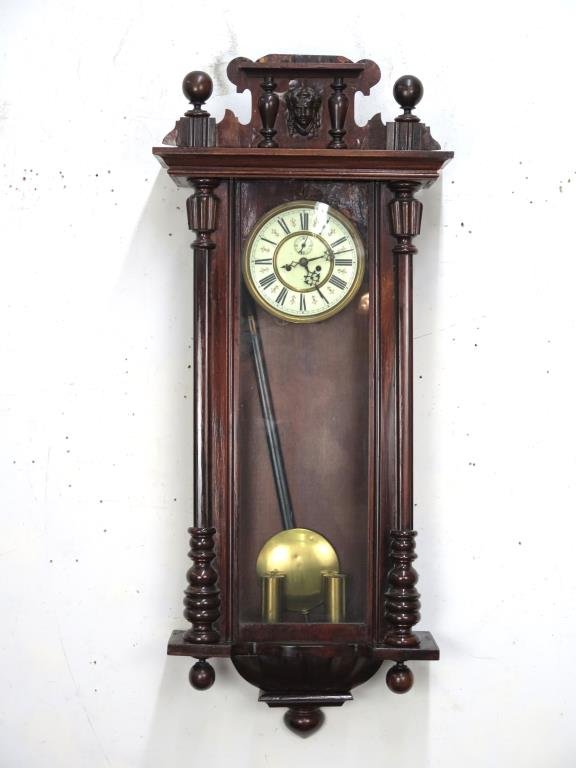 Victorian Mahogany Wall Clock (1 of 4)