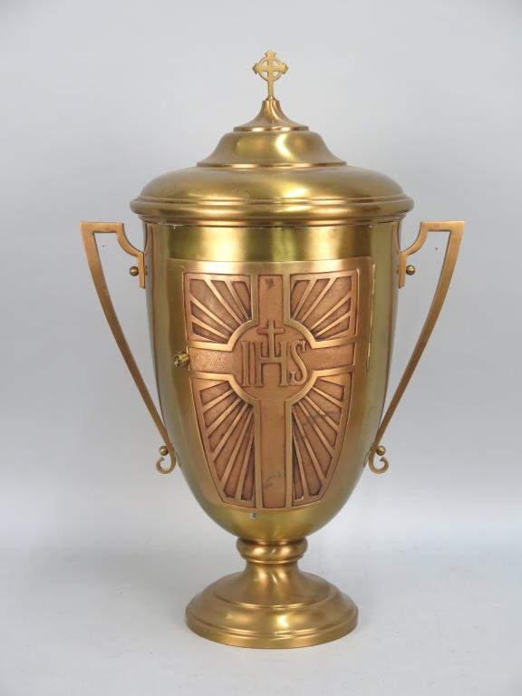 Tall Church Mixed Metal Urn (1 of 5)