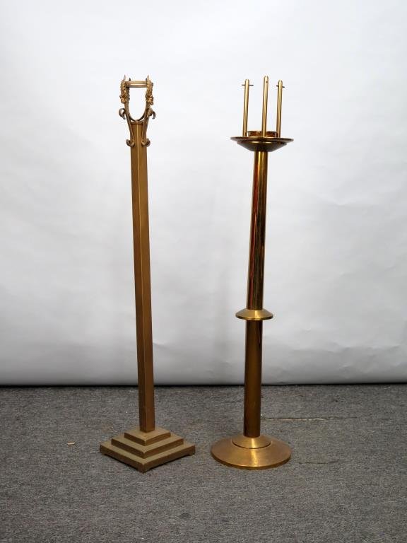 2 Mixed Metal Altar Floor Candlesticks (1 of 6)