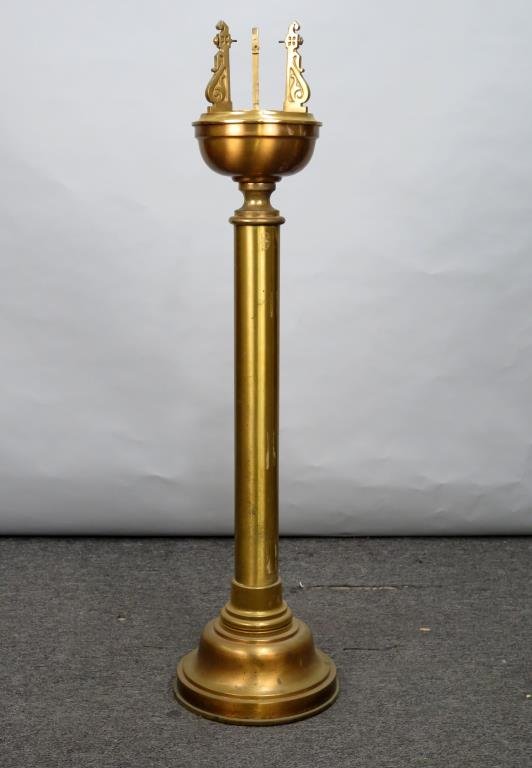 Heavy Mixed Metal Altar Floor Candlestick (1 of 5)
