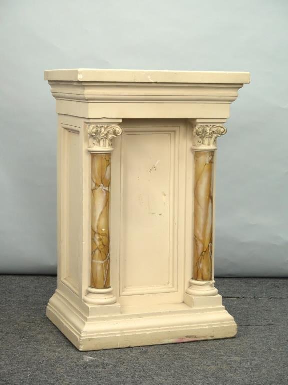 Painted Faux Marble Plaster Pedestal (1 of 6)
