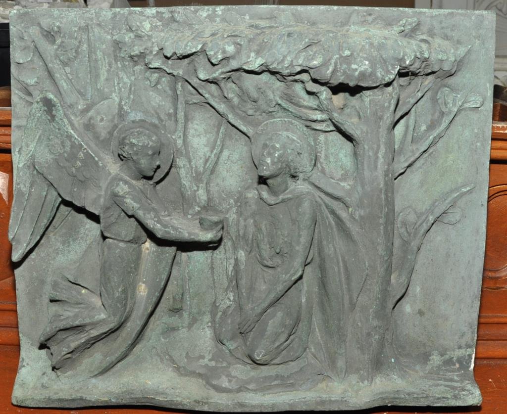 ITALIAN BRONZE PLAQUE OF JESUS (1 of 4)