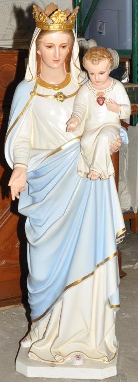 PLASTER STATUE OF MARY AND INFANT JESUS (1 of 6)
