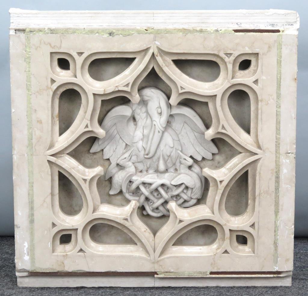 Italian Marble Plaque - Bird Feeding Offspring (1 of 6)