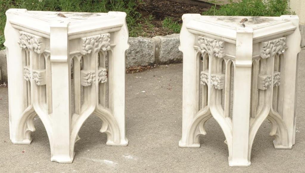 2 ANTIQUE ITALIAN MARBLE CANOPY SECTIONS (1 of 6)