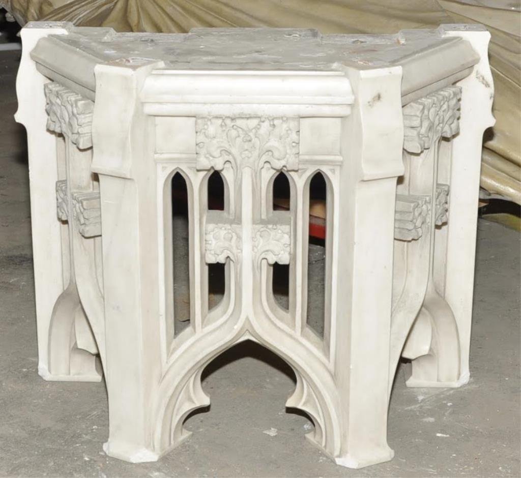 ANTIQUE ITALIAN MARBLE GOTHIC CANOPY (1 of 6)