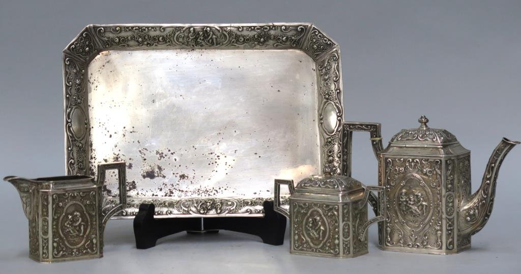 B & W German Sterling Silver Tea Service (1 of 6)