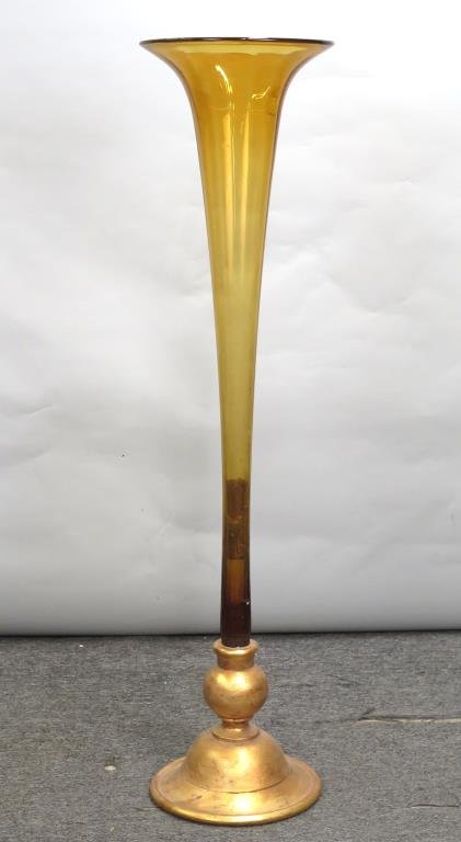 Tall Decorative Glass Flute Vase / Lamp (1 of 5)
