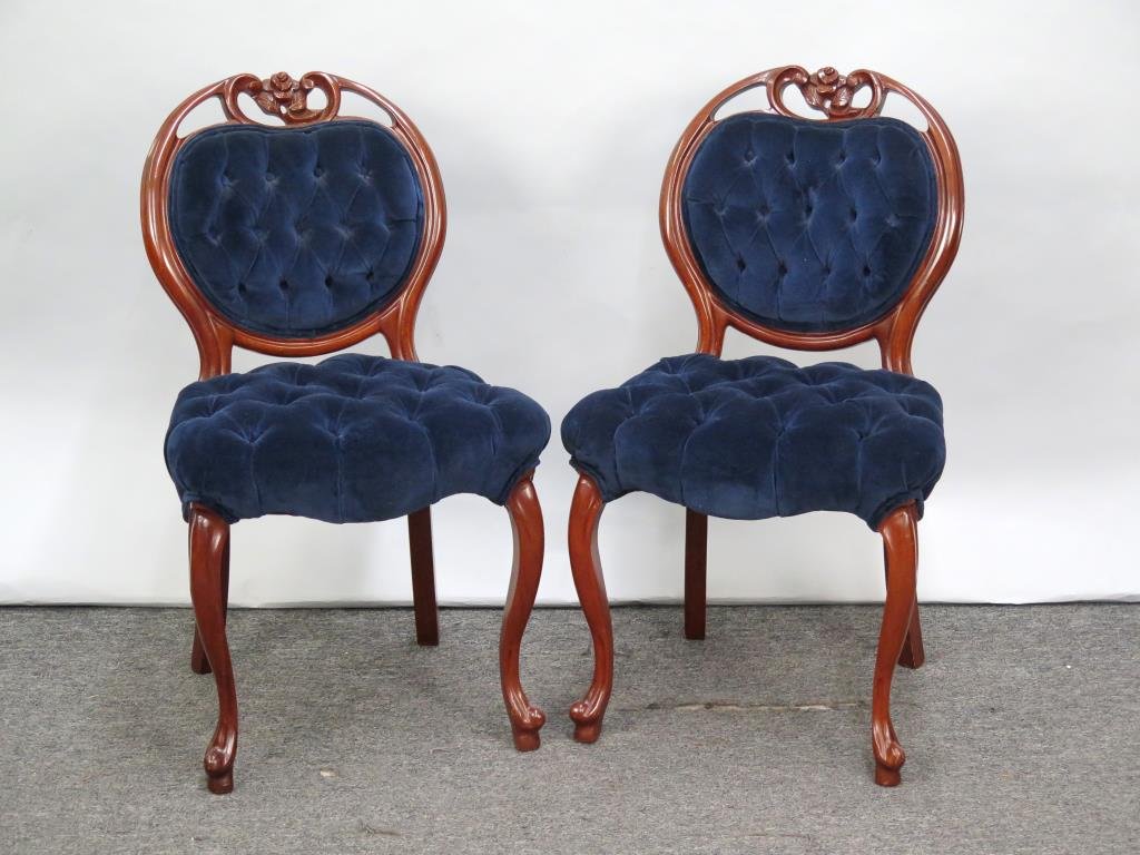 Pair Victorian Style Side Chairs (1 of 4)