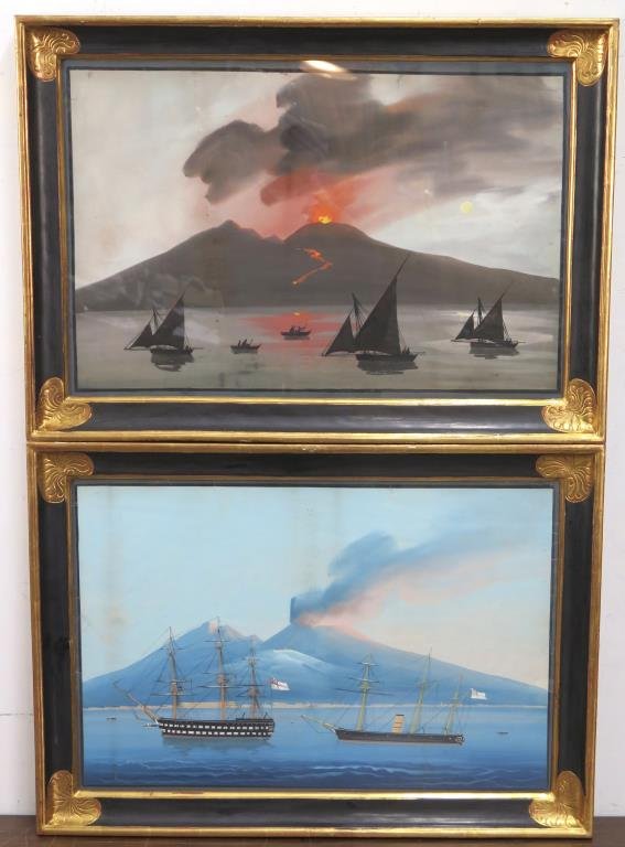 2 Antique Italian Gouaches on Paper (1 of 10)