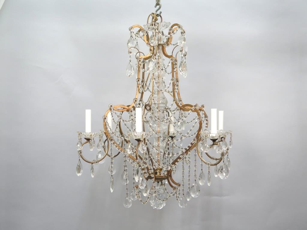 Art Deco / Venetian Style 6 Arm Chandelier (1 of 5)