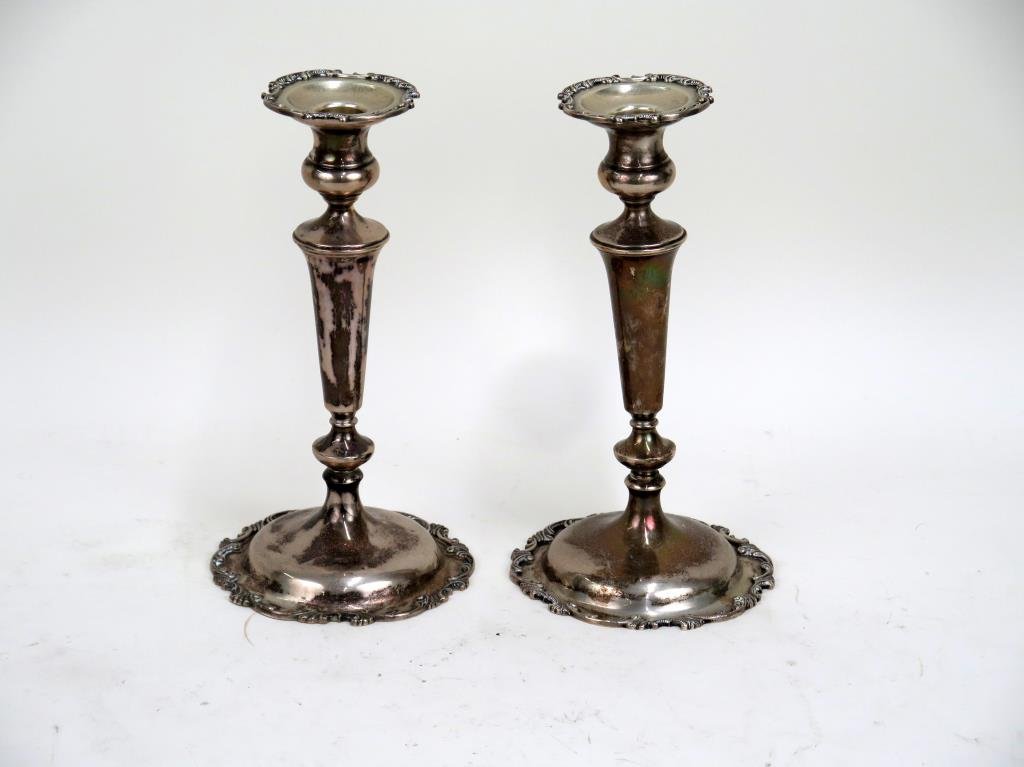 Pair Sterling Silver Candlesticks (1 of 5)