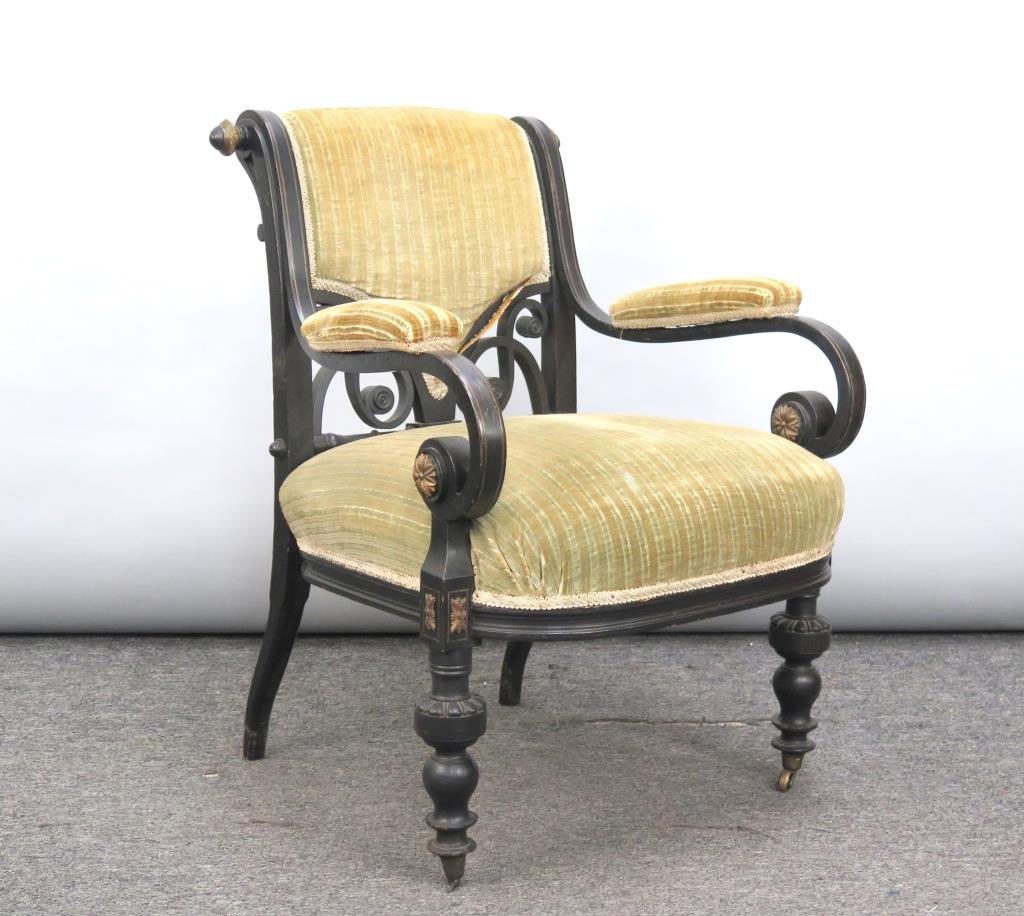 French Victorian Scrolling Armchair (1 of 6)