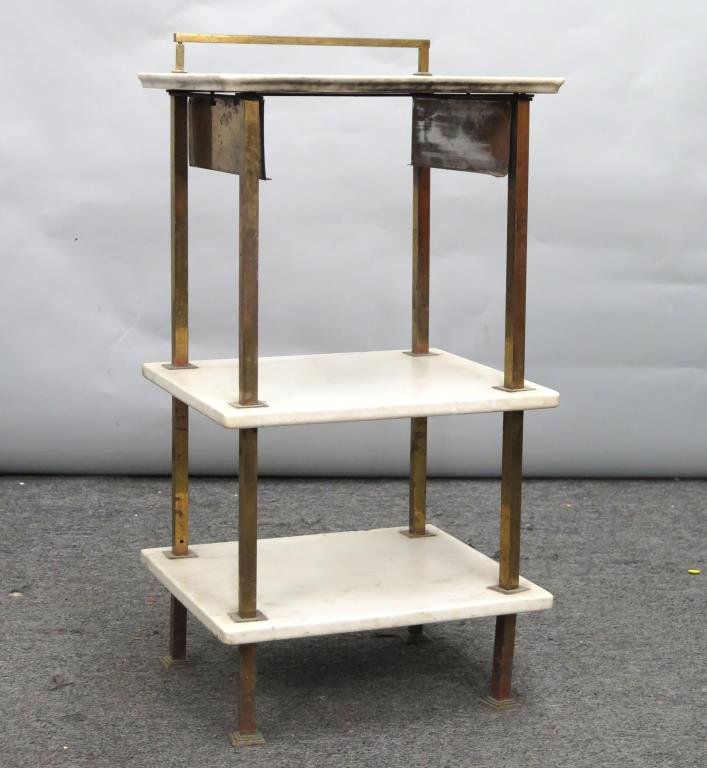 3 Tier Brass Frame Onyx Stand (1 of 5)